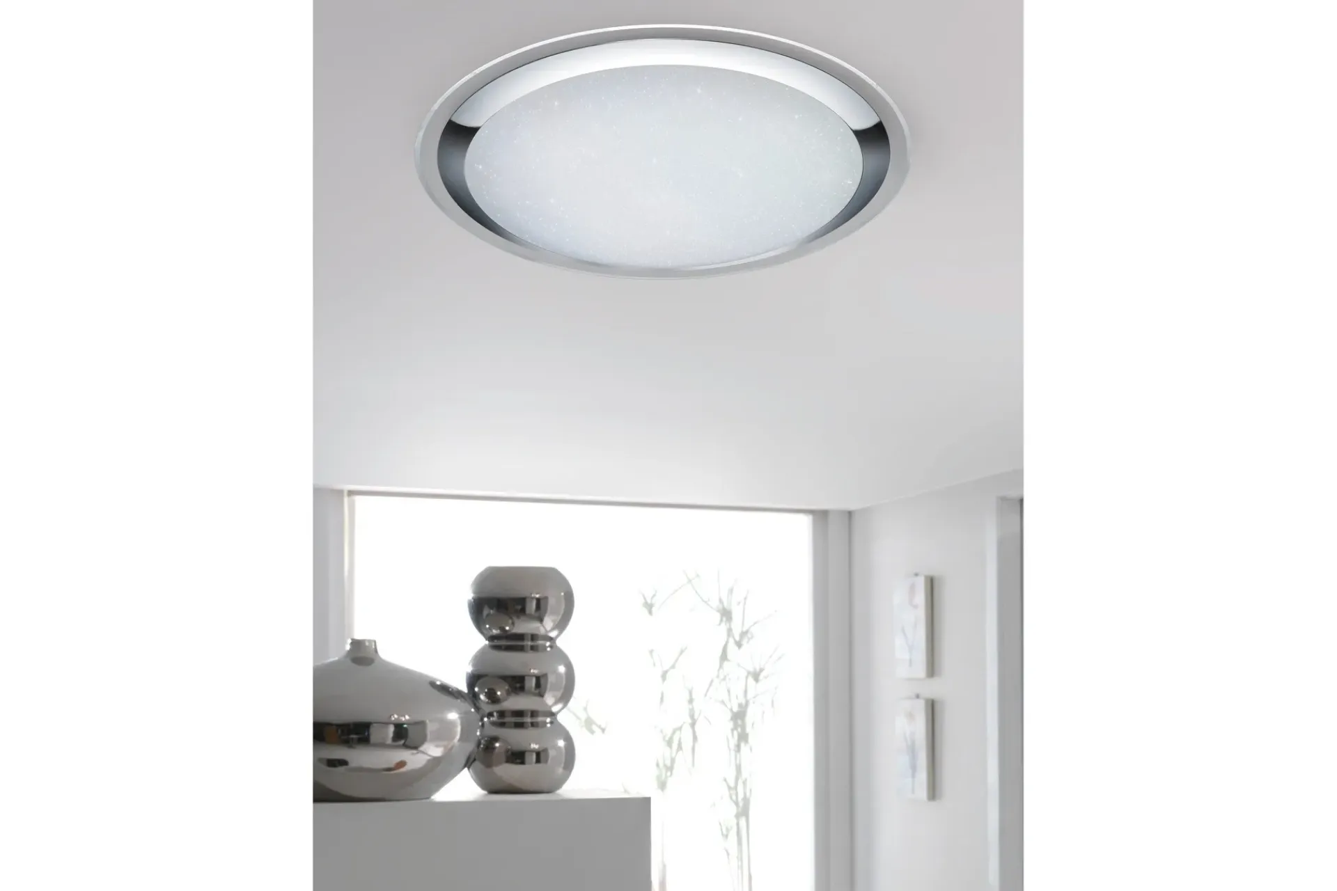Trio Lighting Miko LED Plafond 85 cm Krom Stjernelys