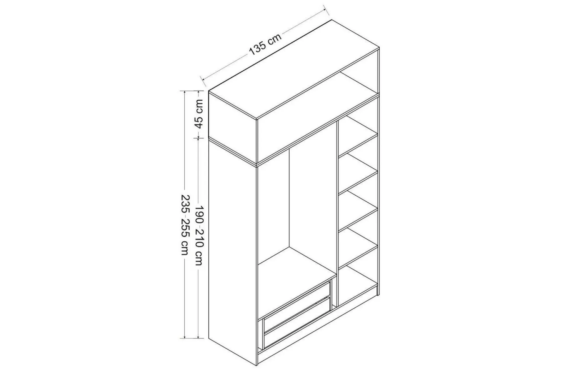 Minar Garderobe 135 cm