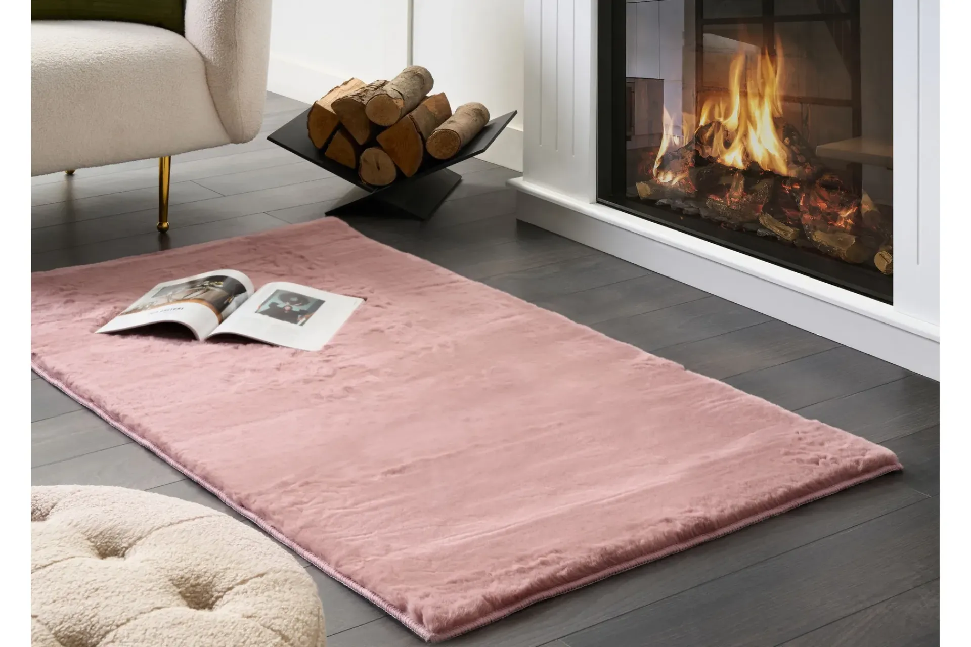Skinn & Pelstepper-Mirpur Skinnteppe 80x150 cm Rosa