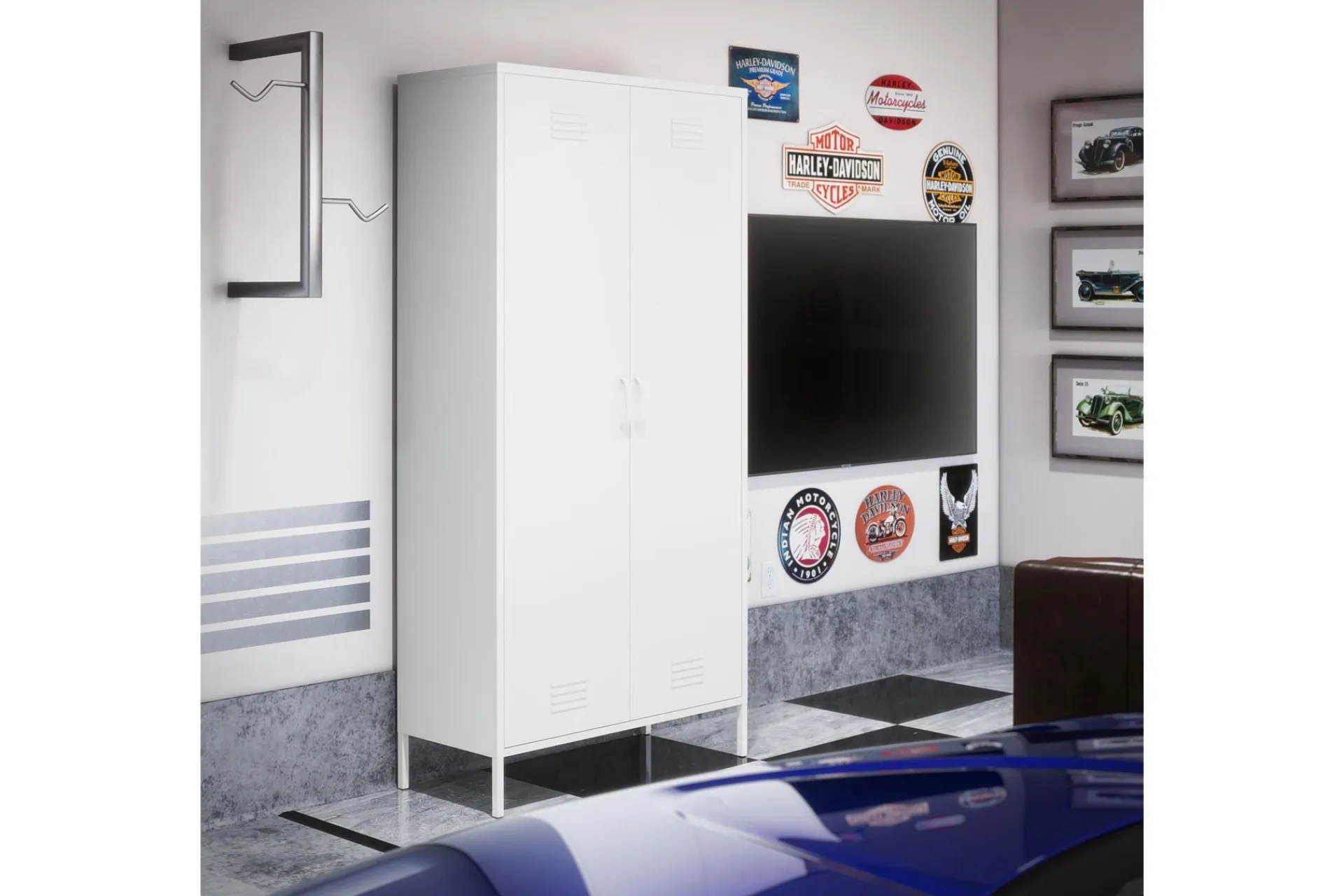 Dorel Home Oppbevaringsskap|Skap-Mission District Highboard Hvit