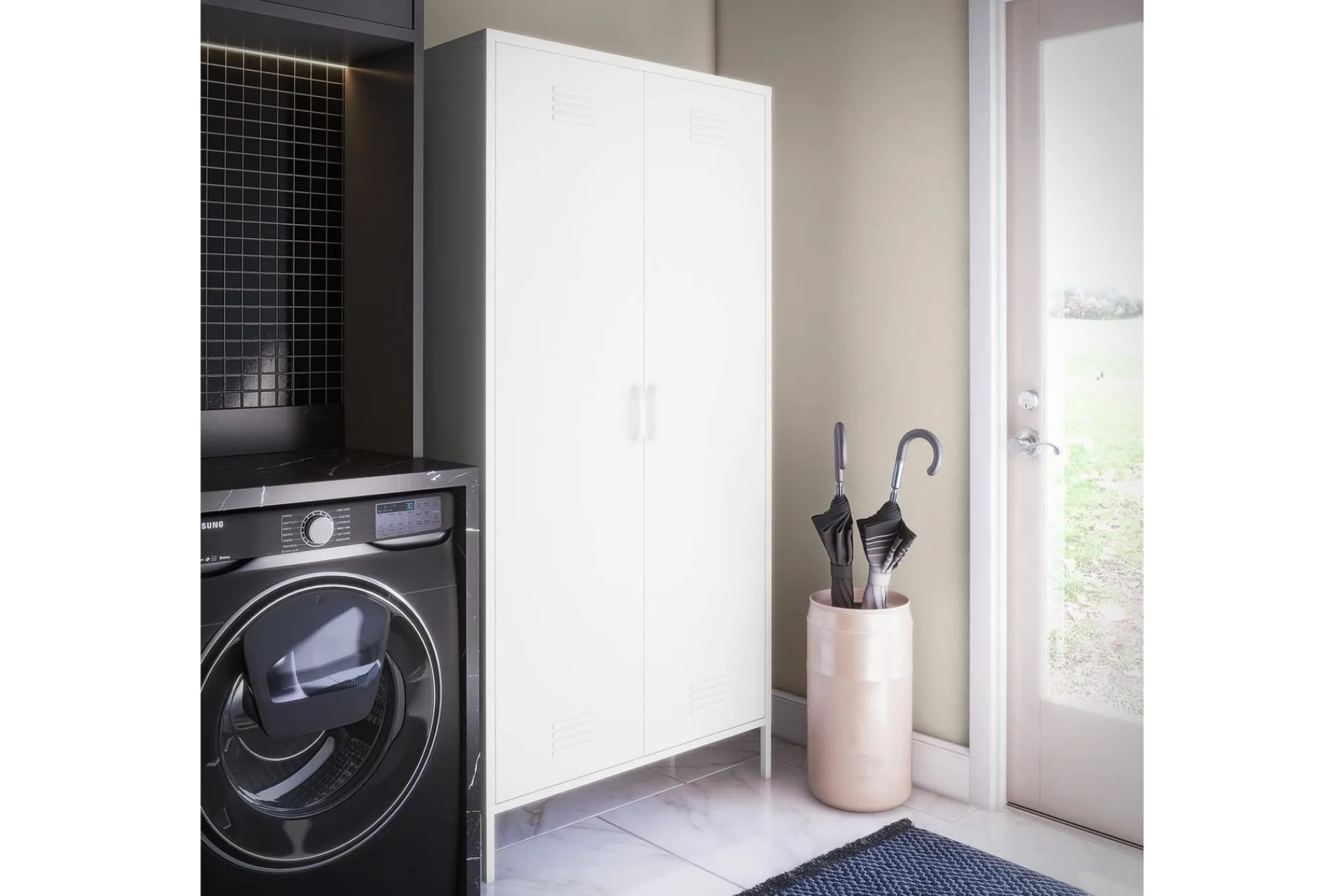 Dorel Home Oppbevaringsskap|Skap-Mission District Highboard Hvit