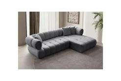Sofa Med Sjeselong-Mississauga Sofa med divan 3-seter Mørkegrå