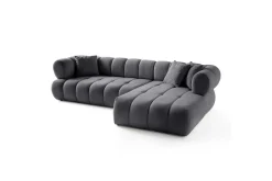 Sofa Med Sjeselong-Mississauga Sofa med divan 3-seter Mørkegrå