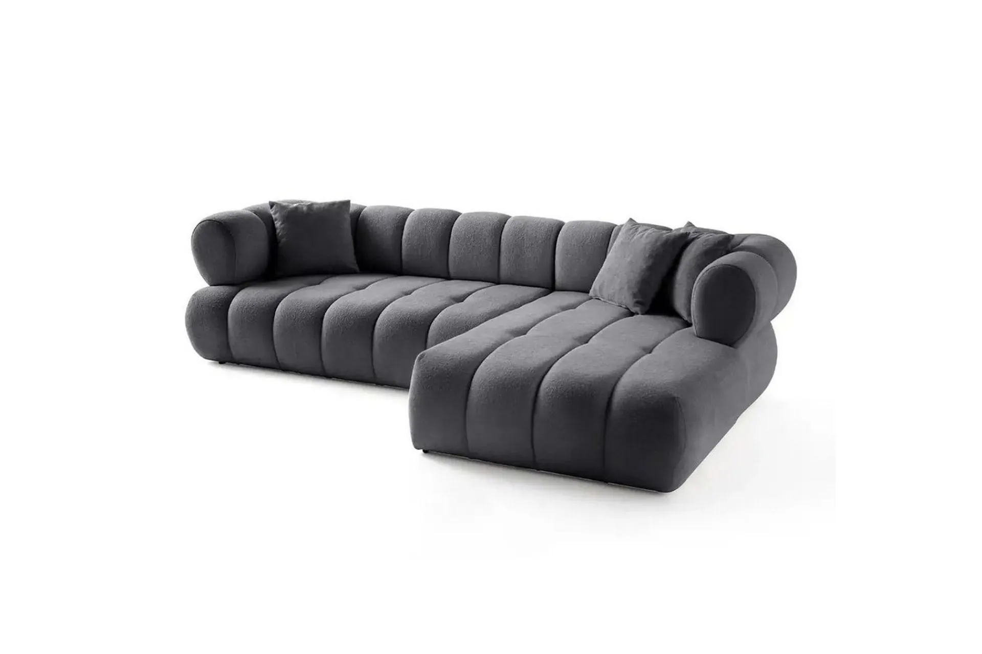 Sofa Med Sjeselong-Mississauga Sofa med divan 3-seter Mørkegrå