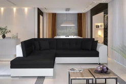 Sofa Med Sjeselong-Moclino Hjørnesovesofa Svart,Hvit