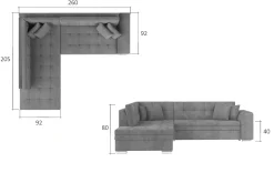 Velour Sofa & Fløyel Sofa-Moclino Hjørnesovesofa Blå,Hvit