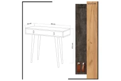 Gangbord|Avlastningsbord-Mod Design Avlastningsbord Lærbeslag Brun,Grey