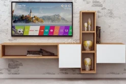 Tv-Møbelsett-Mod Design Mediaoppbevaring Brun,Hvit