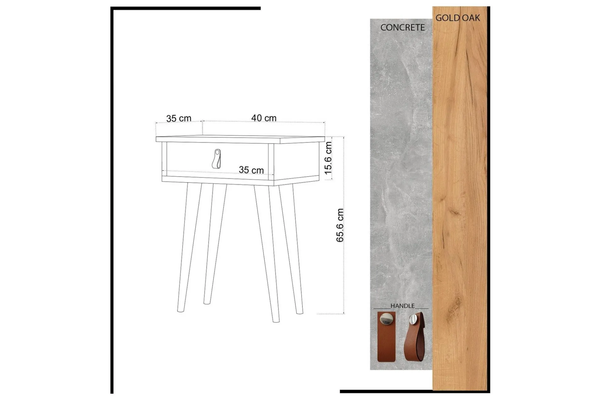 Avlastningsbord-Mod Design Sidebord Brun,Hvit