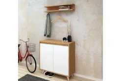 Møbelsett Til Gang & Entre|Møbelsett Til Gang & Entre-Mod Design Skjenk/Hattehylle Brun,Hvit