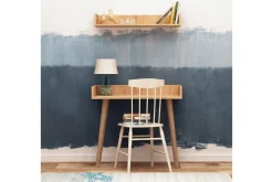 Kontorbord-Mod Design Skrivebord 90 cm med Oppbevaring Vegghylle Brun