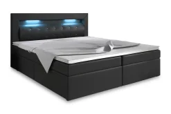 Cloud47 Kontinentalsenger|Seng Med Oppbevaring-Modena Sengepakke 160x200 med Oppbevaring LED-belysning Svart