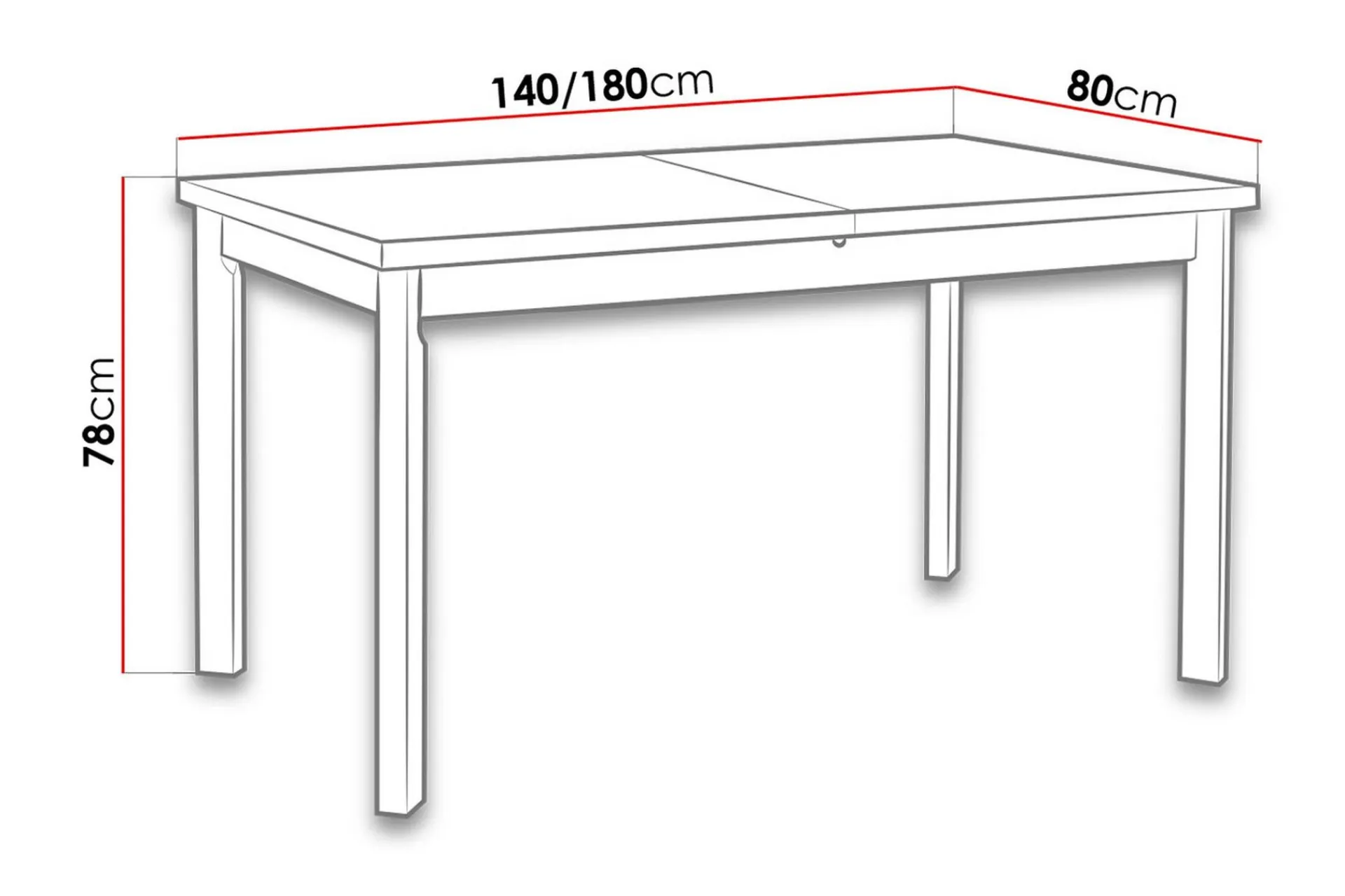 Spisebord & Kjøkkenbord-Modena Spisebord 140x80x78 cm Hvit