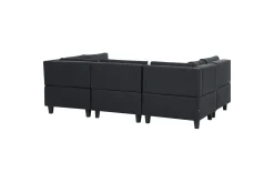 U-Sofa-Modulsoffa Beliani Unstad Beige/ Black Svart