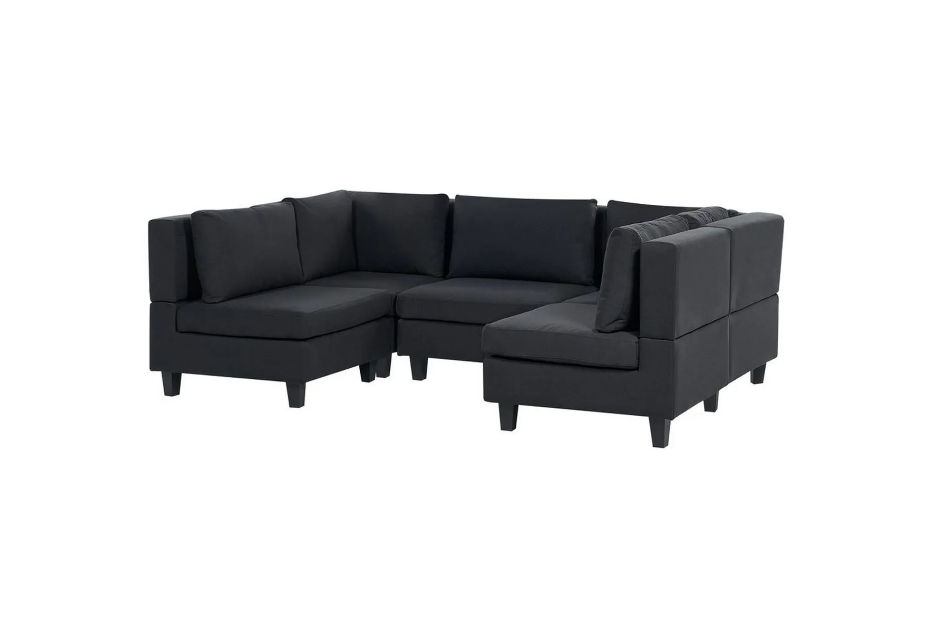 U-Sofa-Modulsoffa Beliani Unstad Beige/ Black Svart