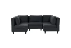U-Sofa-Modulsoffa Beliani Unstad Beige/ Black Svart