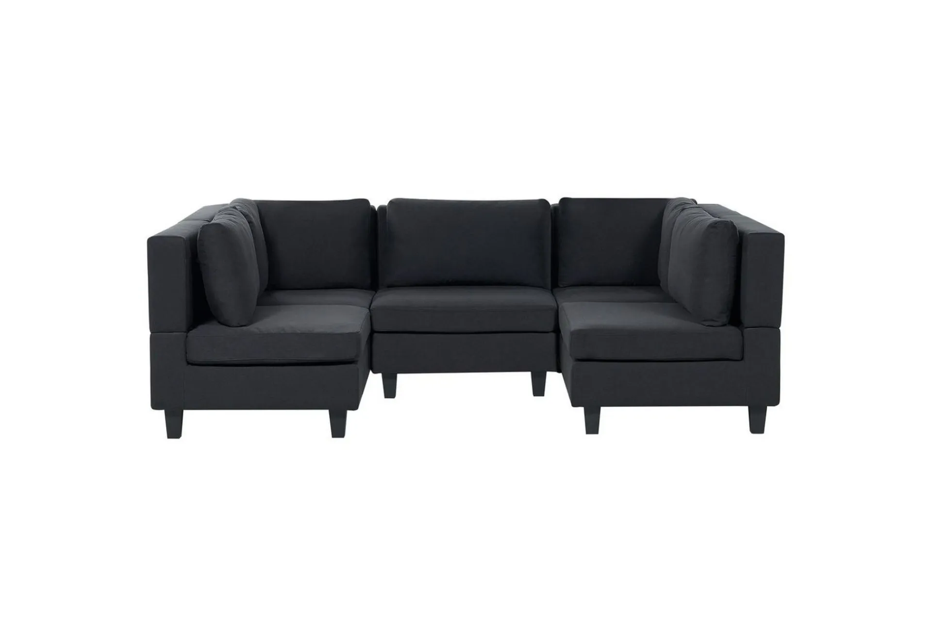 U-Sofa-Modulsoffa Beliani Unstad Beige/ Black Svart
