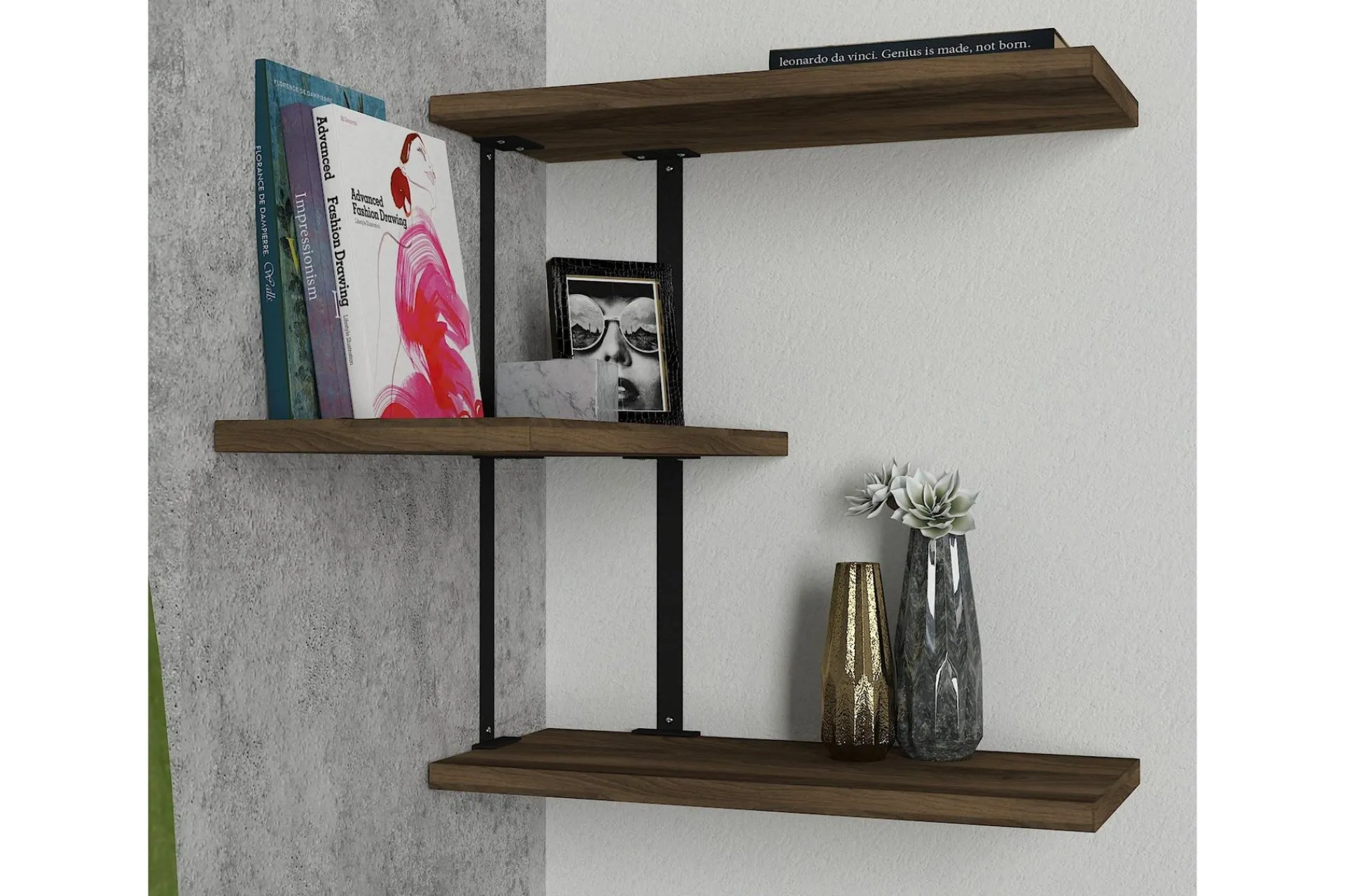 Vegghylle-Mohed Vegghylle 45 cm Brun,Svart
