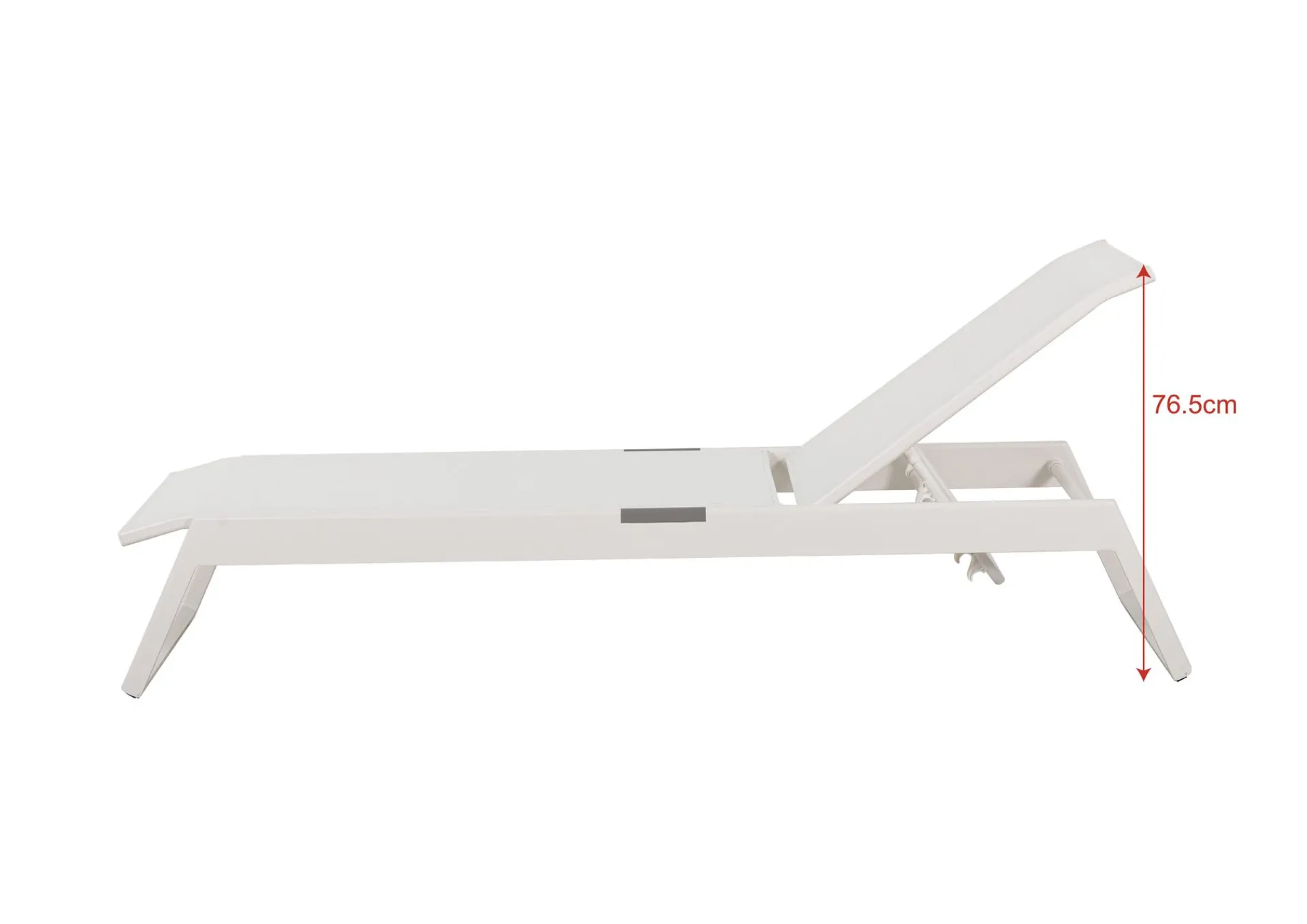 Comfort Garden Solseng-Monaco solseng med justerbar rygg i aluminium, tekstil Hvit