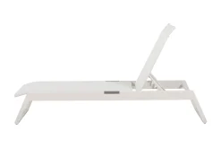 Comfort Garden Solseng-Monaco solseng med justerbar rygg i aluminium, tekstil Hvit