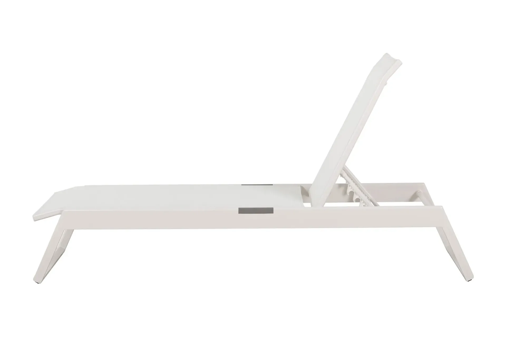 Comfort Garden Solseng-Monaco solseng med justerbar rygg i aluminium, tekstil Hvit