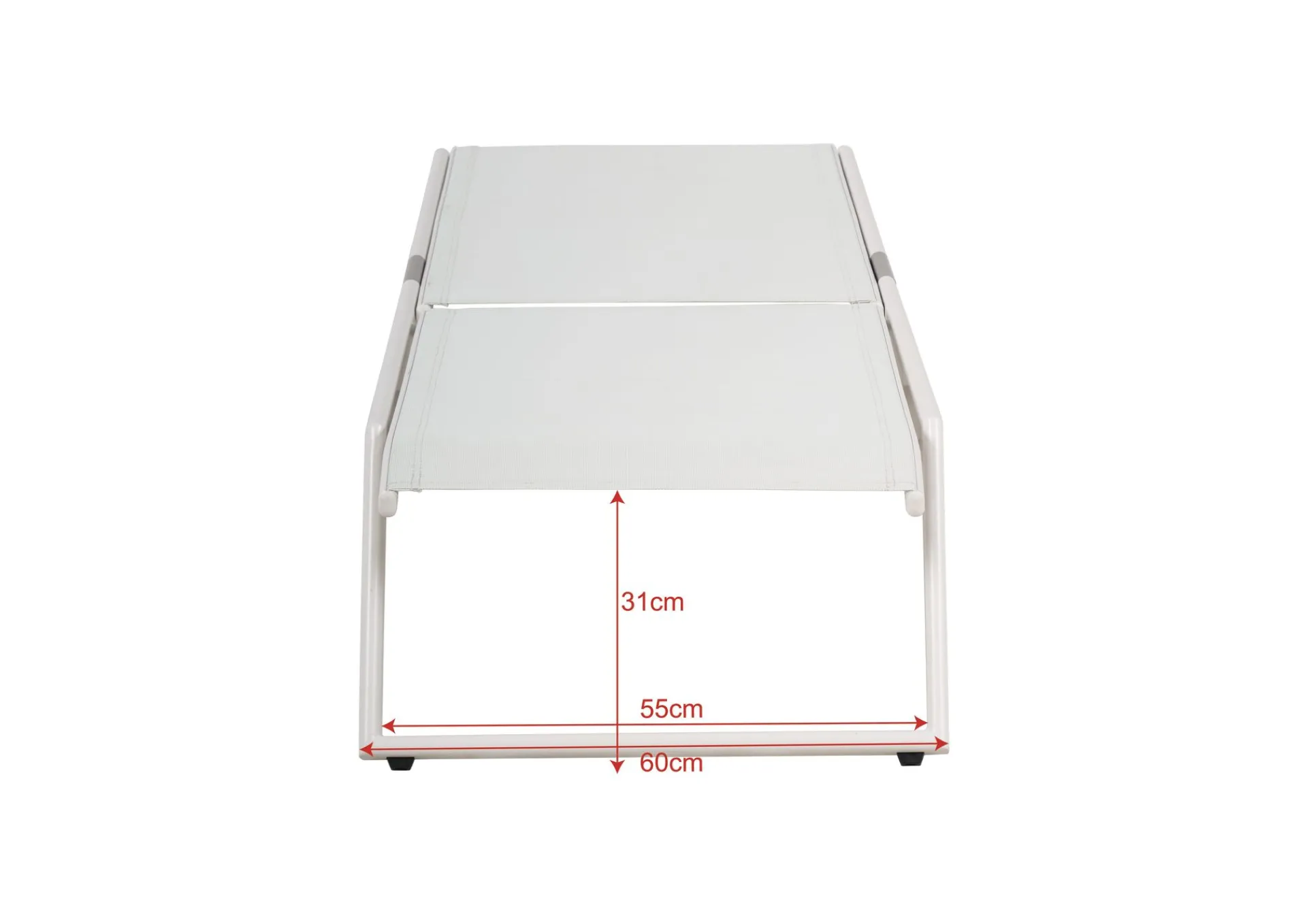 Comfort Garden Solseng-Monaco solseng med justerbar rygg i aluminium, tekstil Hvit