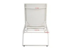 Comfort Garden Solseng-Monaco solseng med justerbar rygg i aluminium, tekstil Hvit