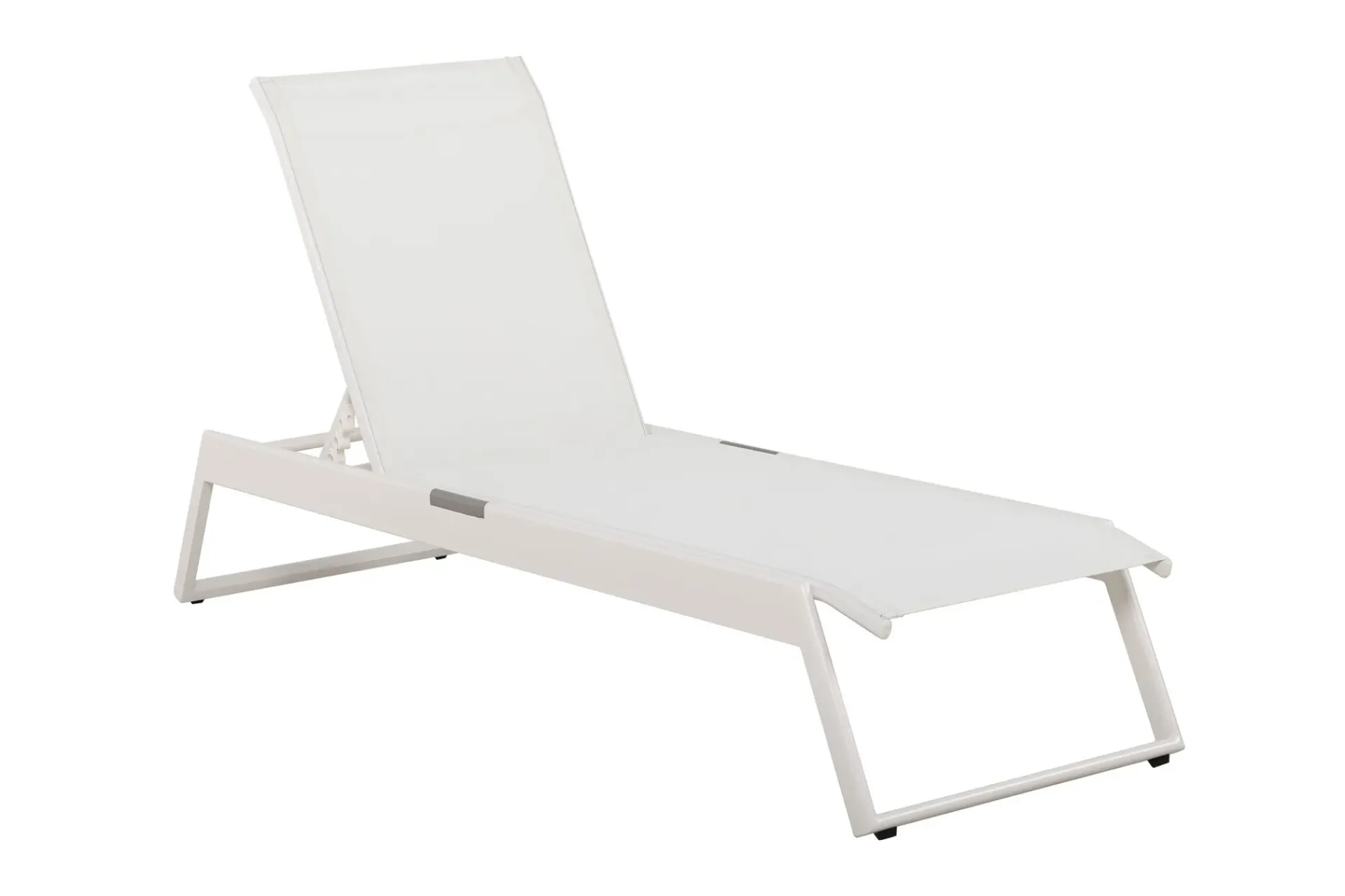 Comfort Garden Solseng-Monaco solseng med justerbar rygg i aluminium, tekstil Hvit