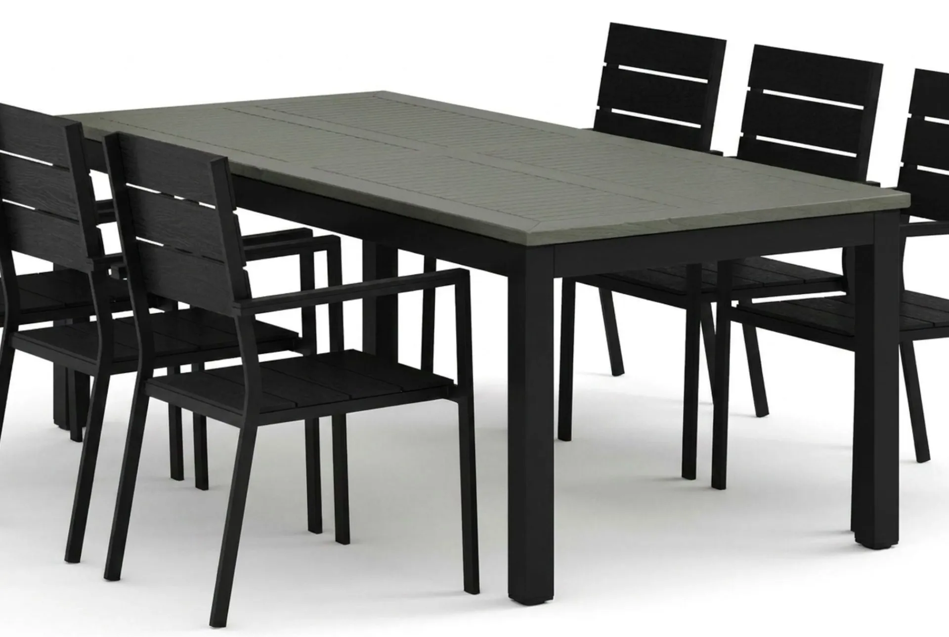 Comfort Garden Spisegrupper Hage-Monaco utendørs spisegruppe, uttrekkbar 210/310x90 med 6 Tunis stablestoler