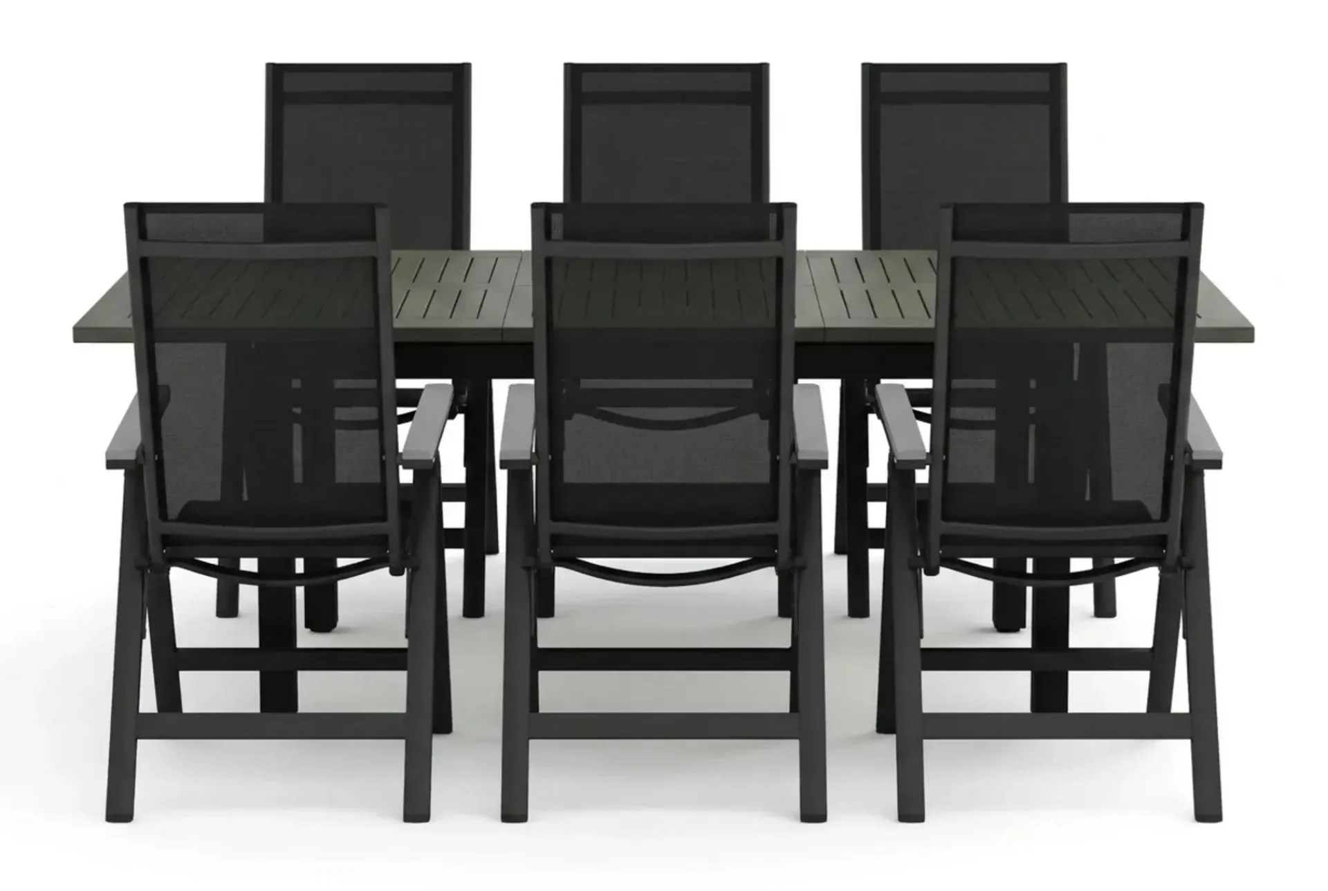 Comfort Garden Spisegrupper Hage|Cafesett-Monaco utendørs spisegruppe, uttrekkbar 150–250x90 med 6 Monaco Light regulerbare stoler