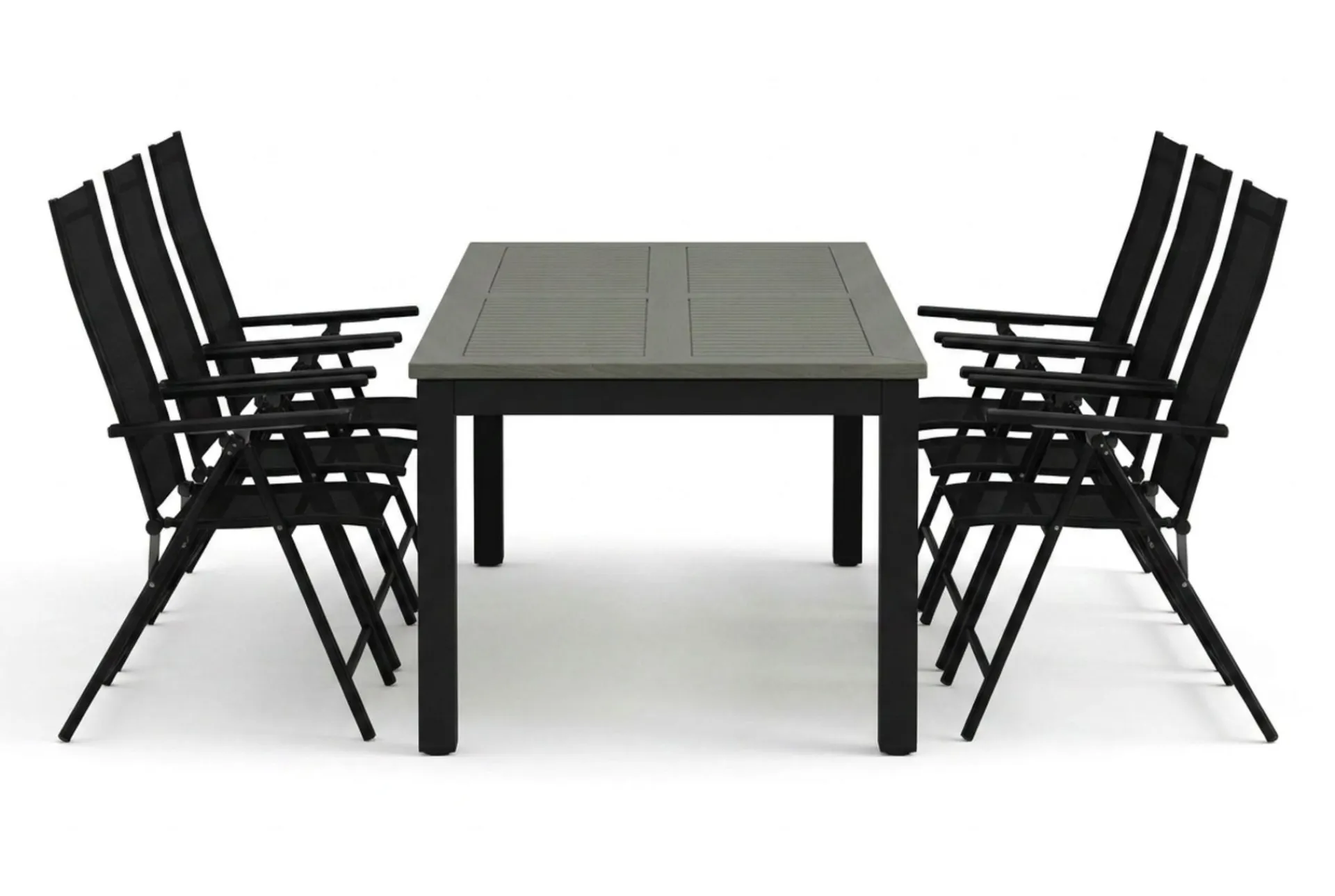Comfort Garden Spisegrupper Hage-Monaco utendørs spisegruppe uttrekkbar 210/310x90 med 6 Sanna regulerbare stoler