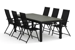 Comfort Garden Spisegrupper Hage-Monaco utendørs spisegruppe uttrekkbar 210/310x90 med 6 Sanna regulerbare stoler