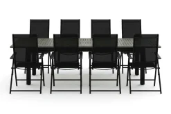 Comfort Garden Spisegrupper Hage-Monaco utendørs spisegruppe, uttrekkbar 210/310x90 med 8 Sanna regulerbare stoler