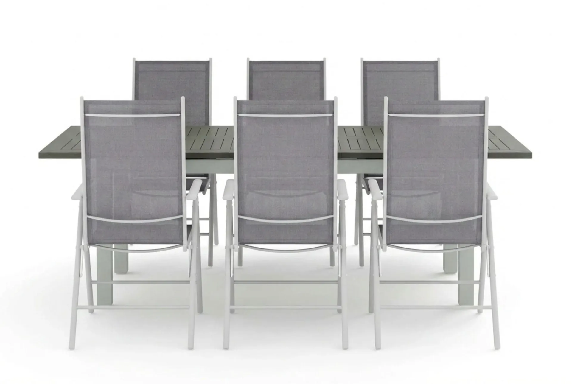 Comfort Garden Spisegrupper Hage-Monaco utendørs spisegruppe uttrekkbar 150–250x90 med 6 Maggie regulerbare stoler