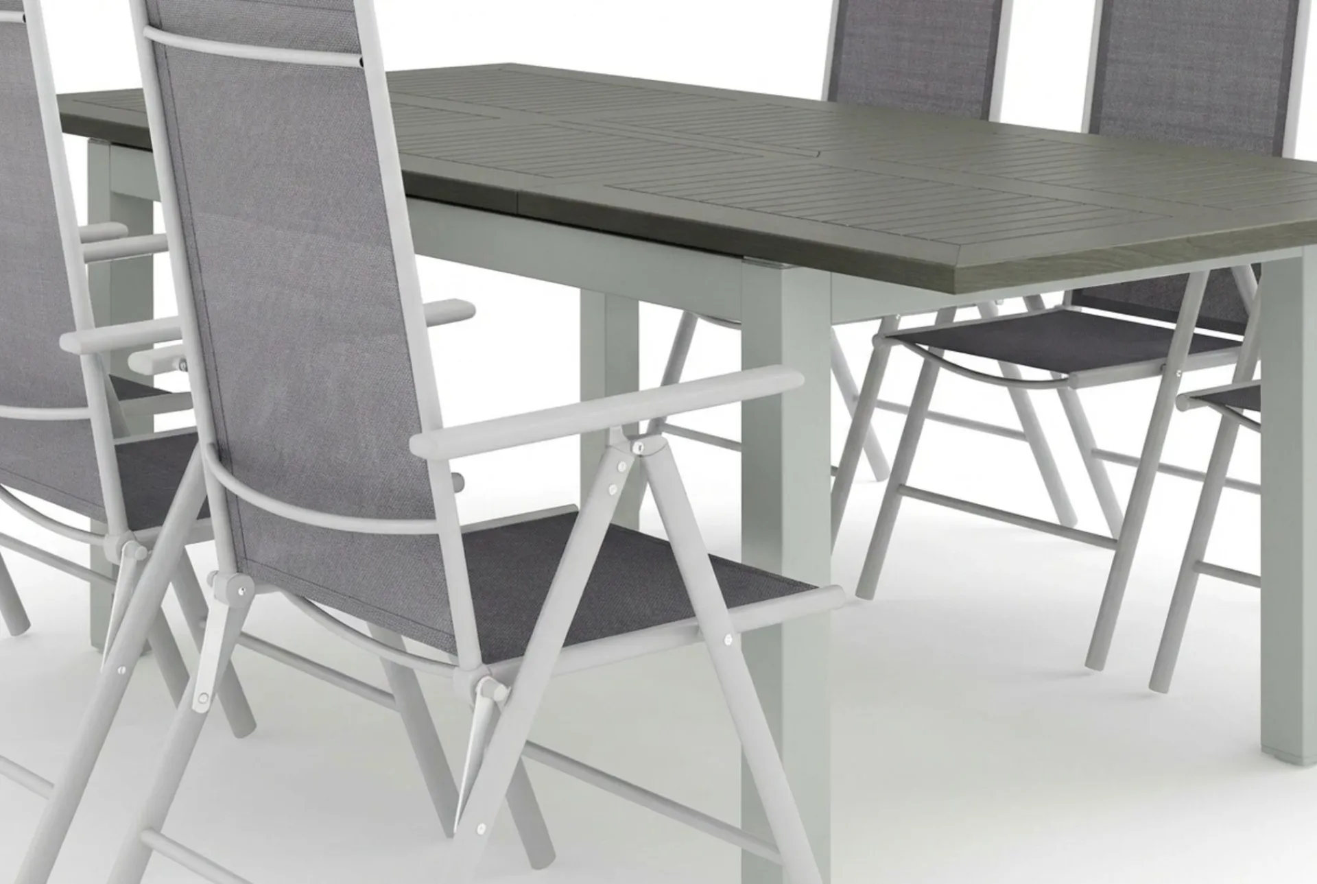 Comfort Garden Spisegrupper Hage-Monaco utendørs spisegruppe uttrekkbar 150–250x90 med 6 Maggie regulerbare stoler