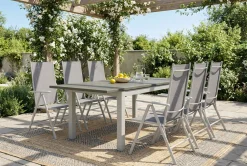 Comfort Garden Spisegrupper Hage-Monaco utendørs spisegruppe uttrekkbar 150–250x90 med 6 Maggie regulerbare stoler