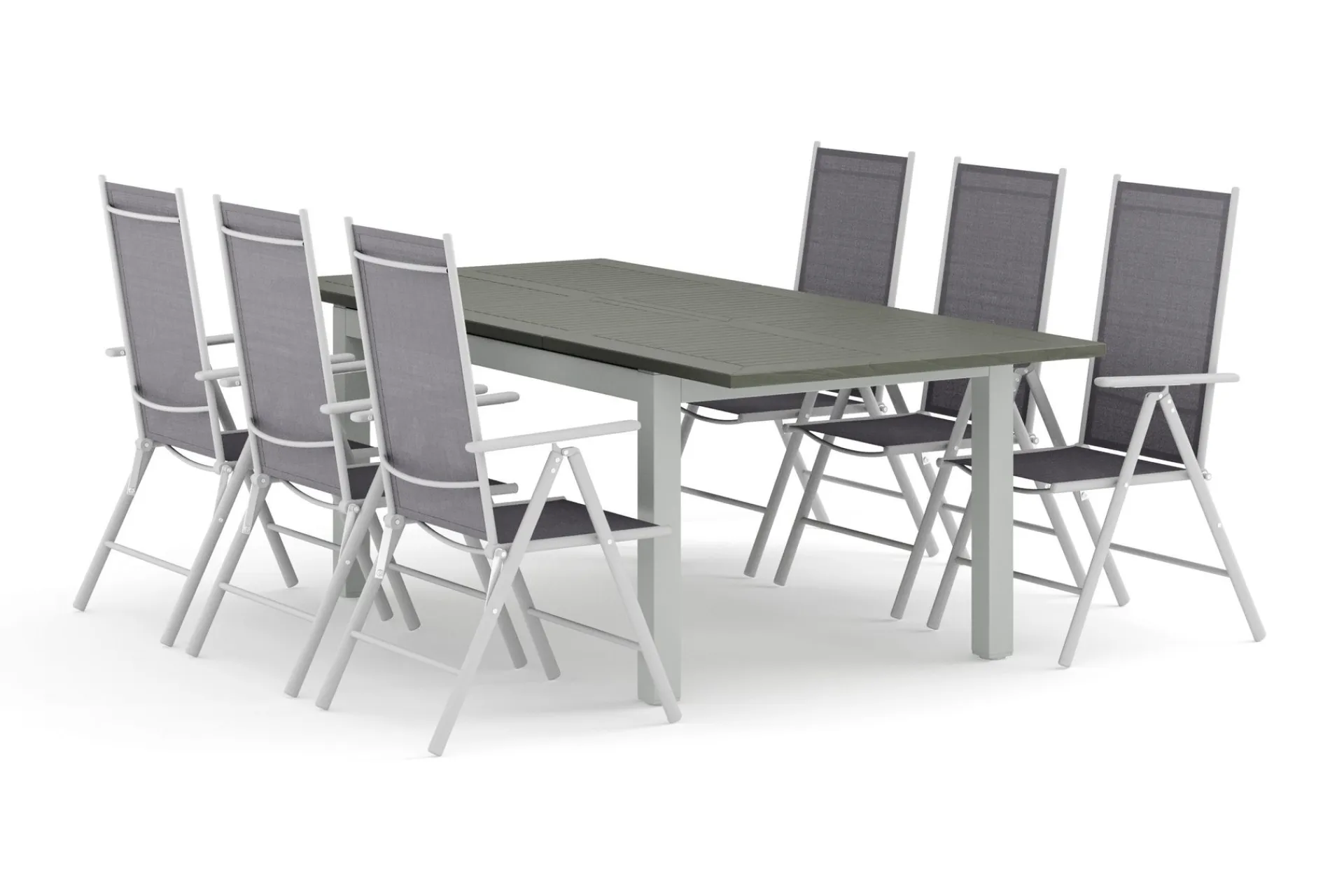 Comfort Garden Spisegrupper Hage-Monaco utendørs spisegruppe uttrekkbar 150–250x90 med 6 Maggie regulerbare stoler