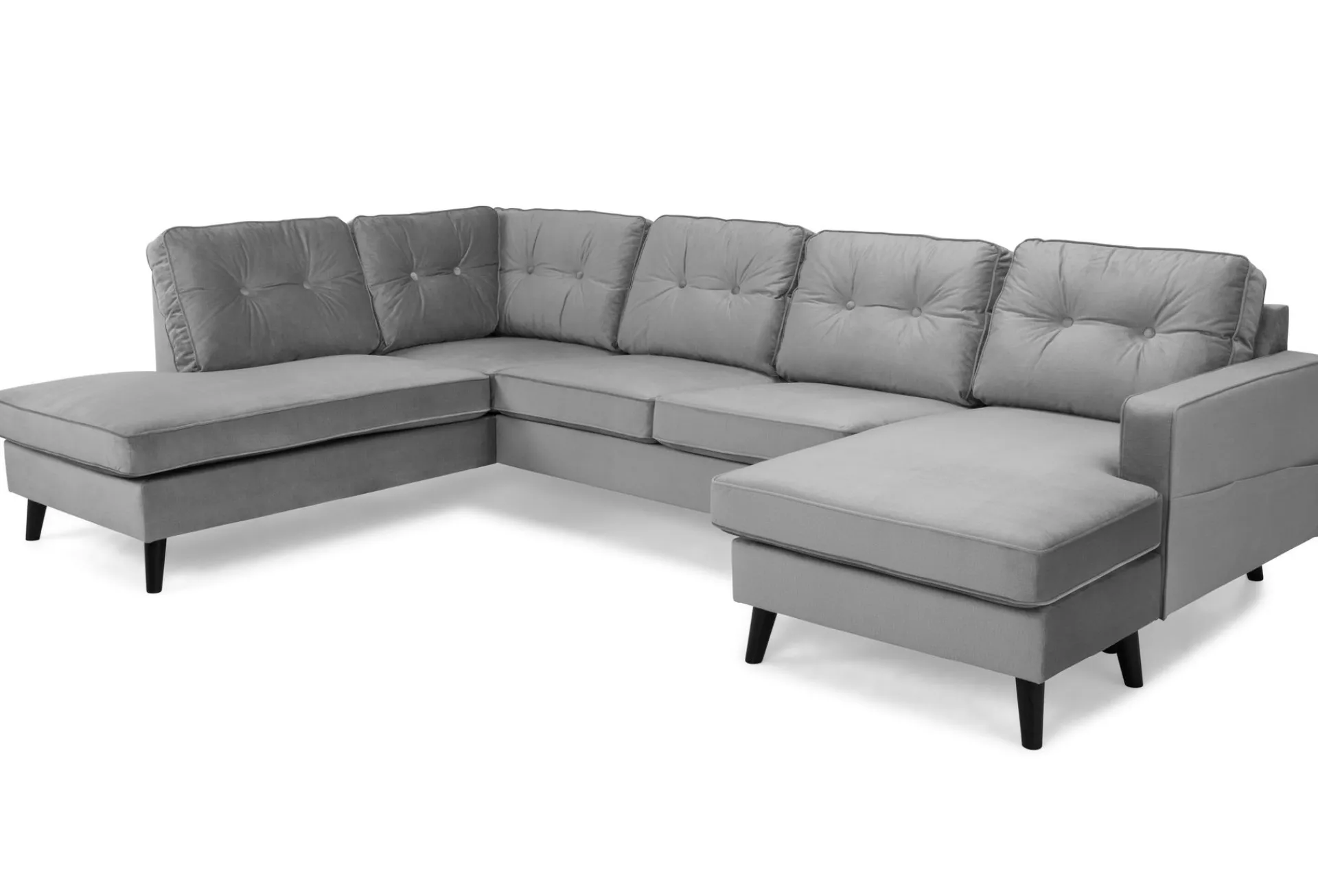 Scandinavian Choice U-Sofa-Monroe U-sofa med divan høyre fløyel Light grey