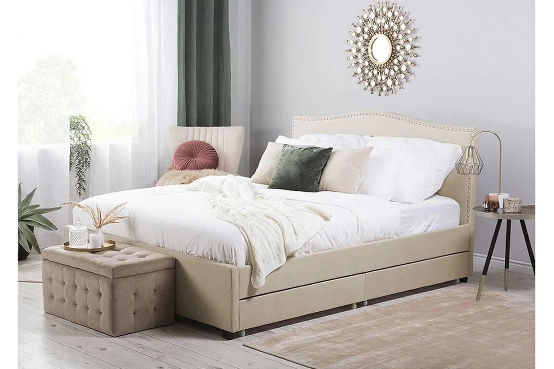 Bedly Sengeramme & Sengestamme-Montpellier Dobbeltseng 160 | 200 cm Beige