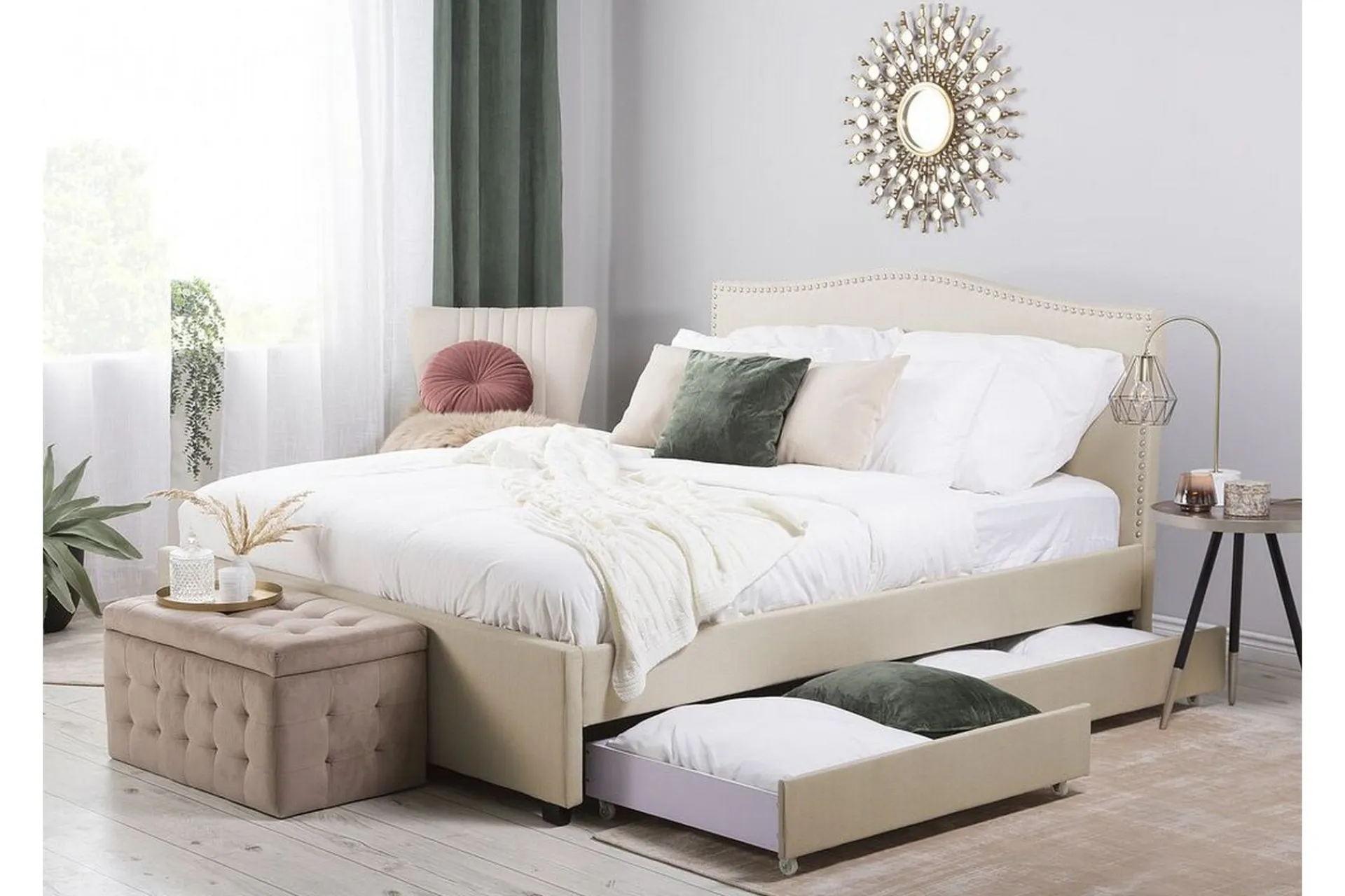 Bedly Sengeramme & Sengestamme-Montpellier Dobbeltseng 160 | 200 cm Beige