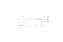 Sofa Med Sjeselong-Mooli Sofa med Sjeselong 3-seter Ljusbrun