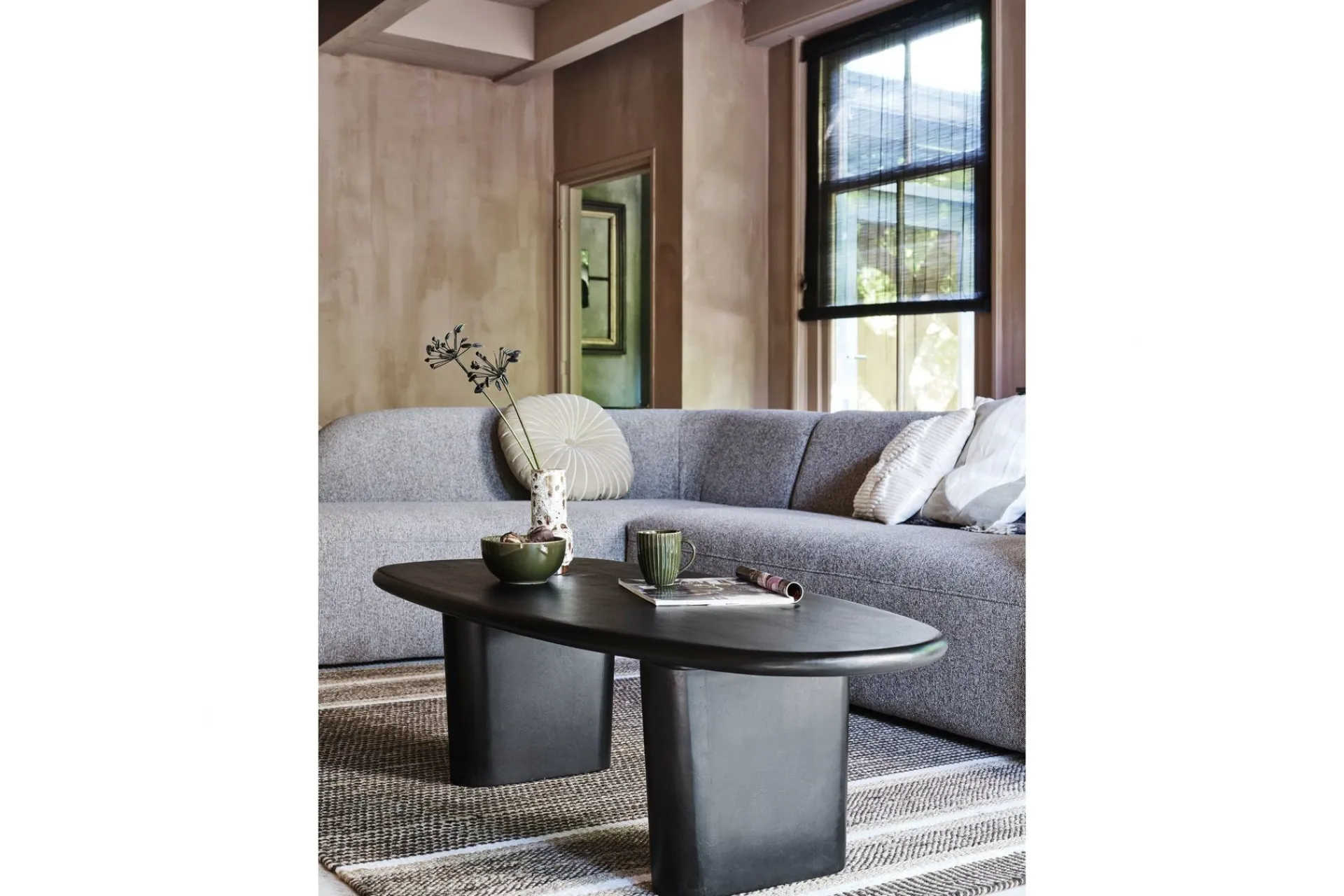 Sofa Med Sjeselong-Mooli Sofa med Sjeselong 3-seter Ljusbrun