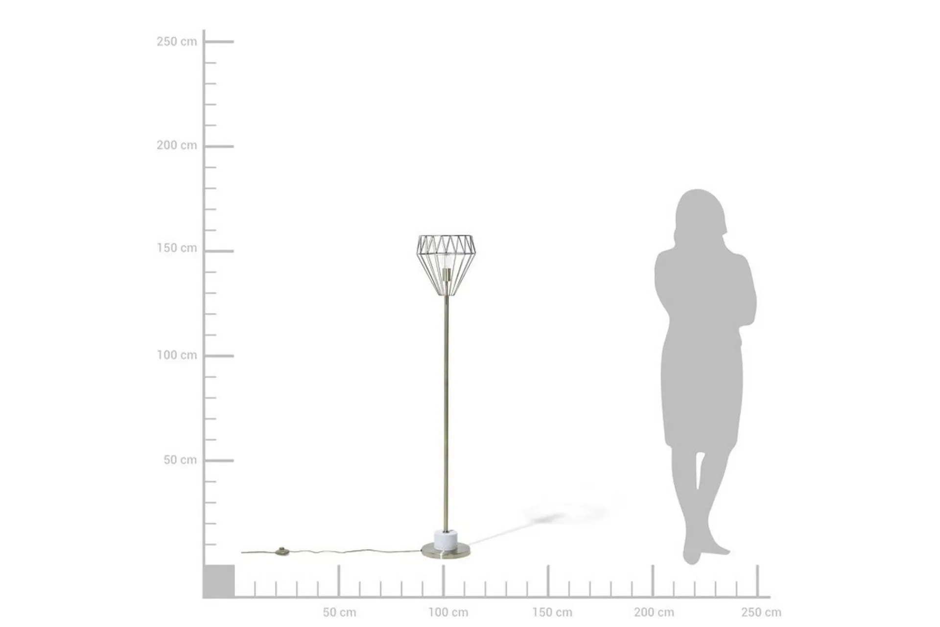 Stuelampe|Soveromslampe-Mooni Gulvlampe 160 cm Messing