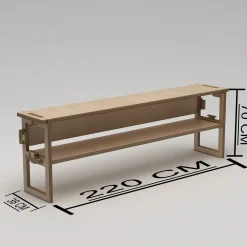 Mediestativ & Veggfeste-Mopira TV-benk 220 cm Naturlig tre
