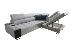 Velour Sofa & Fløyel Sofa-Morenia 3-seters Hjørnesovesofa Høyre Nour Sammet 15 + Nour Sammet 12