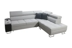 Velour Sofa & Fløyel Sofa-Morenia 3-seters Hjørnesovesofa Høyre Nour Sammet 15 + Nour Sammet 12