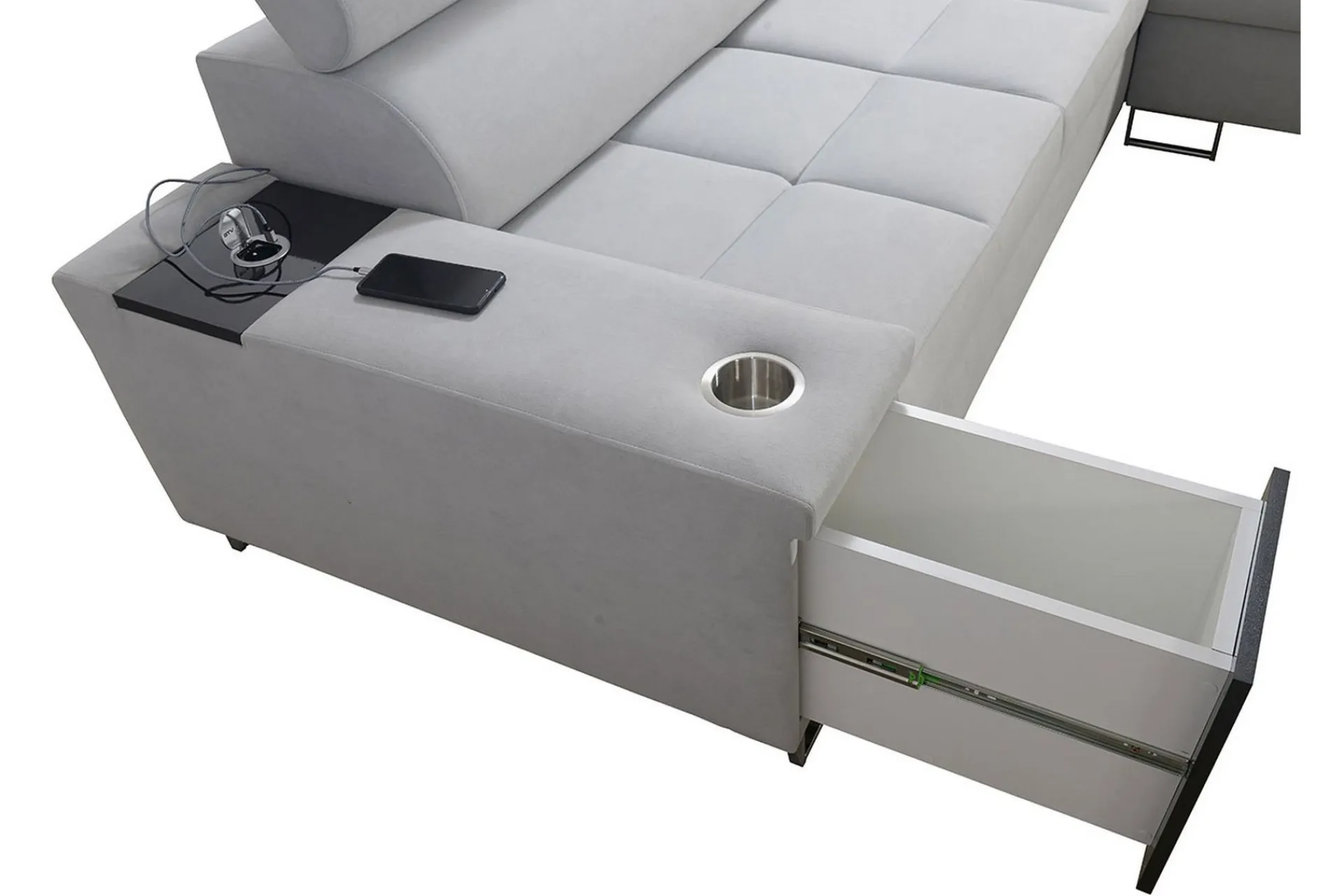 Velour Sofa & Fløyel Sofa-Morenia 3-seters Hjørnesovesofa Høyre Nour Sammet 15 + Nour Sammet 12