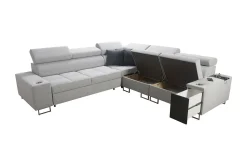 Velour Sofa & Fløyel Sofa-Morenia 4-seters Hjørnesovesofa Venstre Nour Sammet 15 + Nour Sammet 12