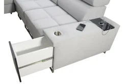 Velour Sofa & Fløyel Sofa-Morenia 4-seters Hjørnesovesofa Venstre Nour Sammet 15 + Nour Sammet 12