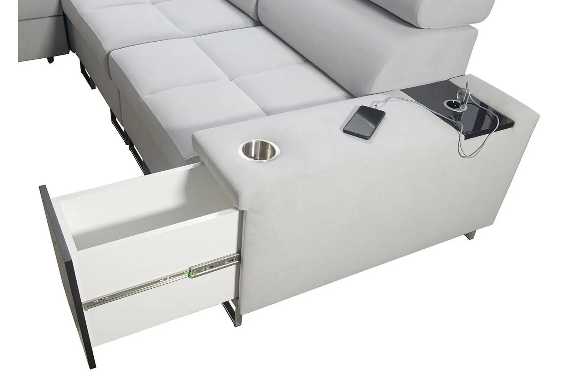 Velour Sofa & Fløyel Sofa-Morenia 4-seters Hjørnesovesofa Venstre Nour Sammet 15 + Nour Sammet 12